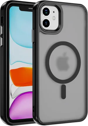 Designed for iPhone 11 Case with Magnetic Compatible with MagSafe Shockproof Protective Cover for iPhone 11 Phone Case (Black)