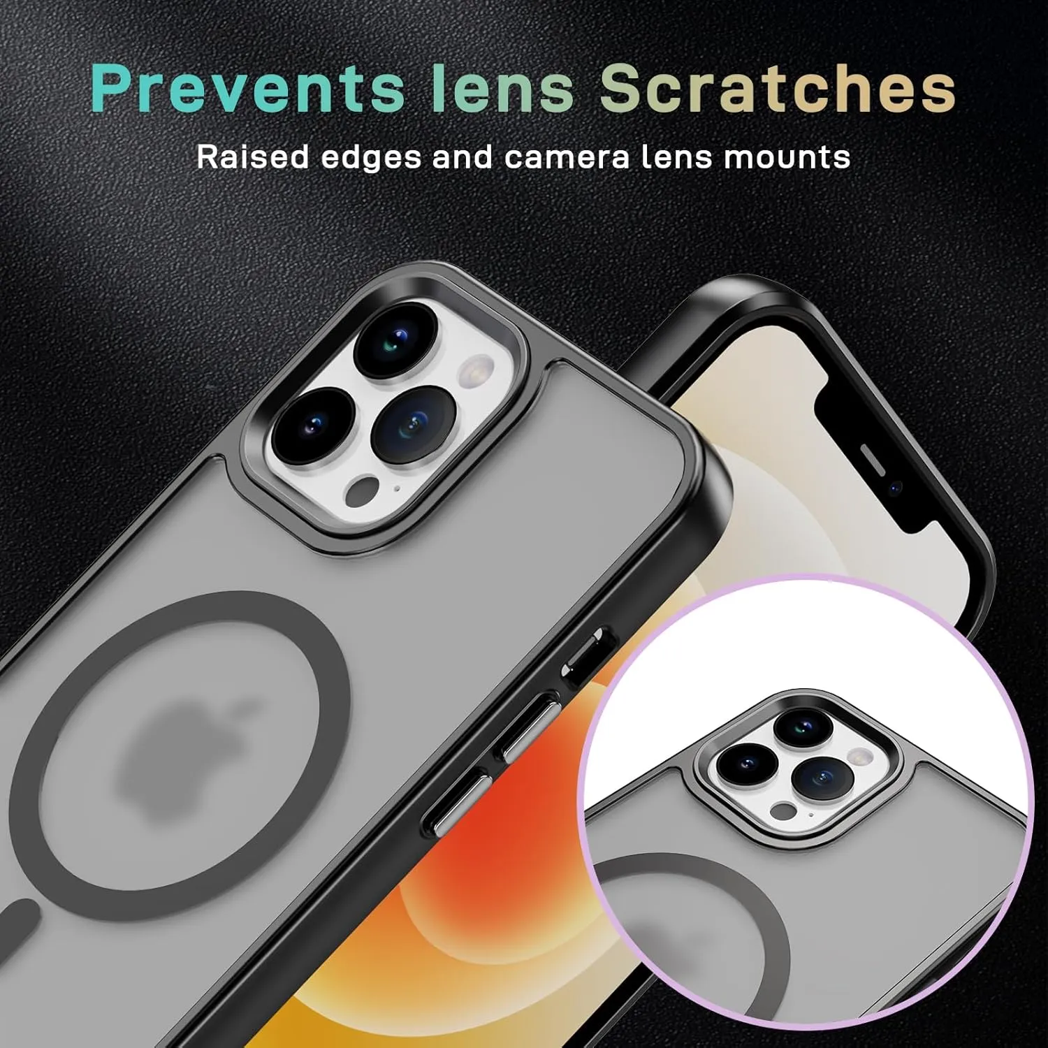 Designed for iPhone 12 Case iPhone 12 Pro with Magnetic Compatible with MagSafe Shockproof Protective Cover for iPhone 12 Phone Case (Black)