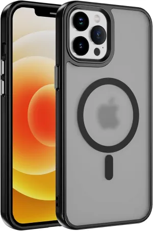 Designed for iPhone 12 Case iPhone 12 Pro with Magnetic Compatible with MagSafe Shockproof Protective Cover for iPhone 12 Phone Case (Black)