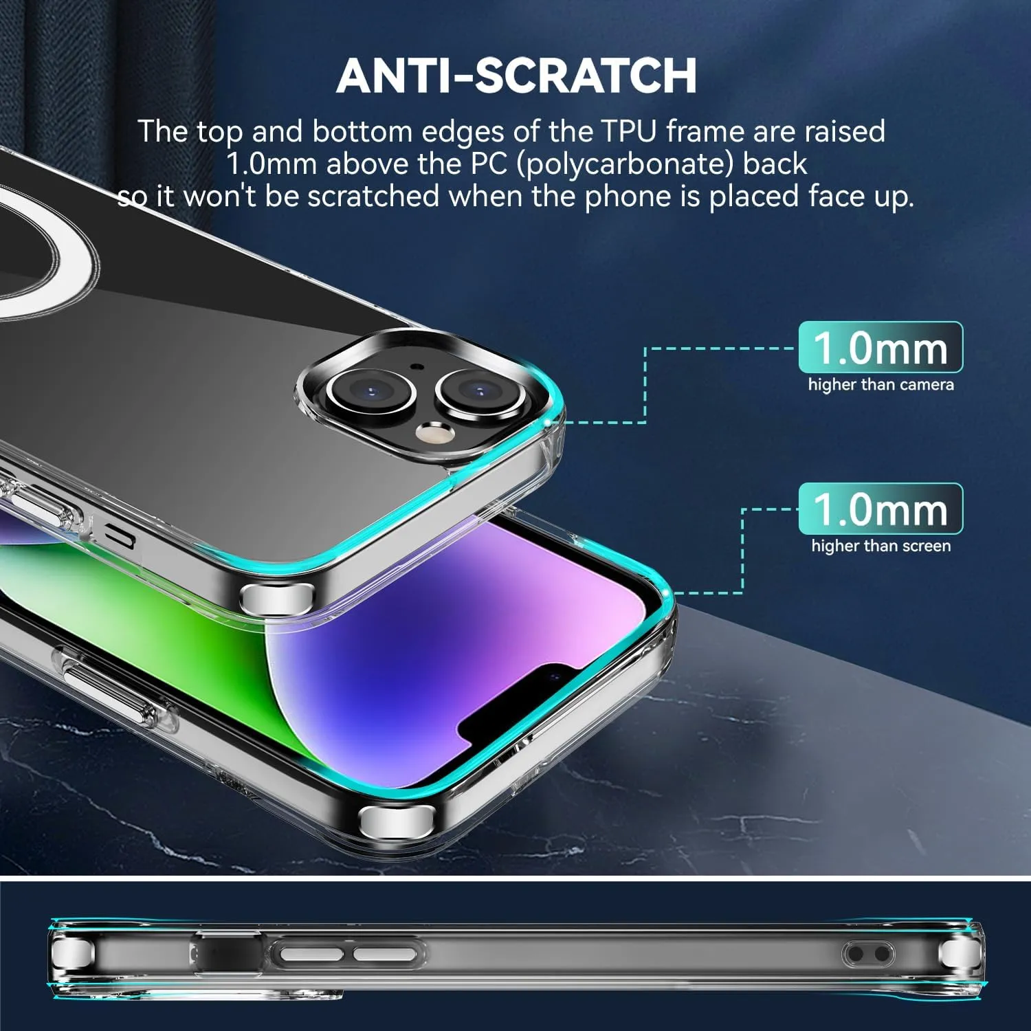 Designed for iPhone 12 Case iPhone 12 Pro with Magnetic Compatible with MagSafe Shockproof Protective Cover for iPhone 12 Phone Case (Clear)
