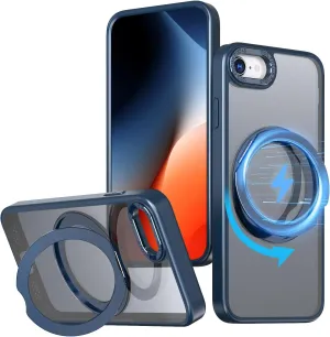 Designed for iPhone,360 Spin Magnetic Stand, Military Grade Protective Case (Blue, iPhone SE3/SE2/8/7)