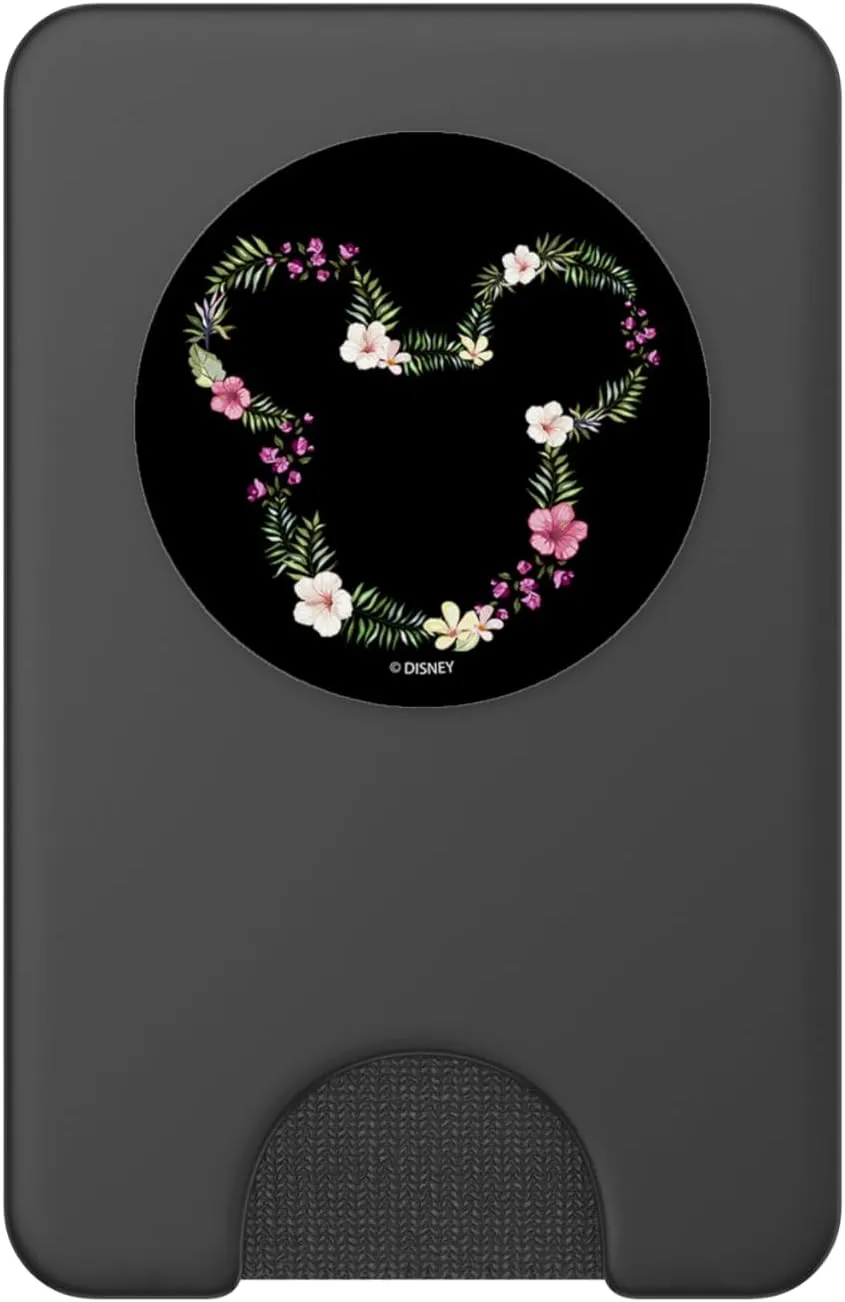 Disney Mickey & Friends Mickey Hawaiian Floral Outline Ears PopSockets PopWallet for MagSafe