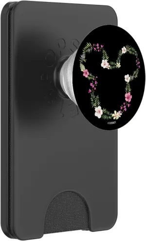 Disney Mickey & Friends Mickey Hawaiian Floral Outline Ears PopSockets PopWallet for MagSafe
