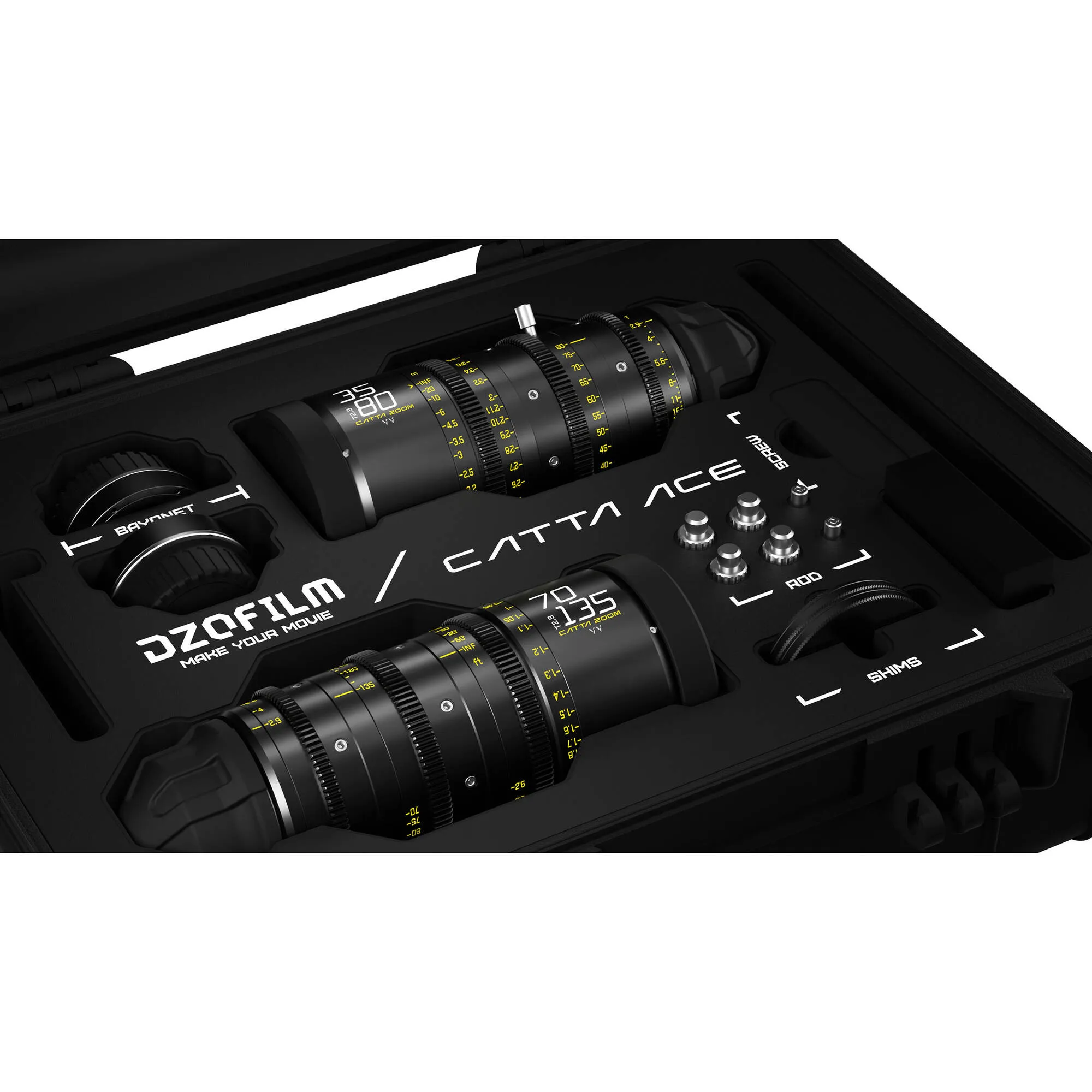 DZOFilm CATTA Ace FF Zoom 35-80 & 70-135mm T2.9 Lens Kit (PL/EF, Black)