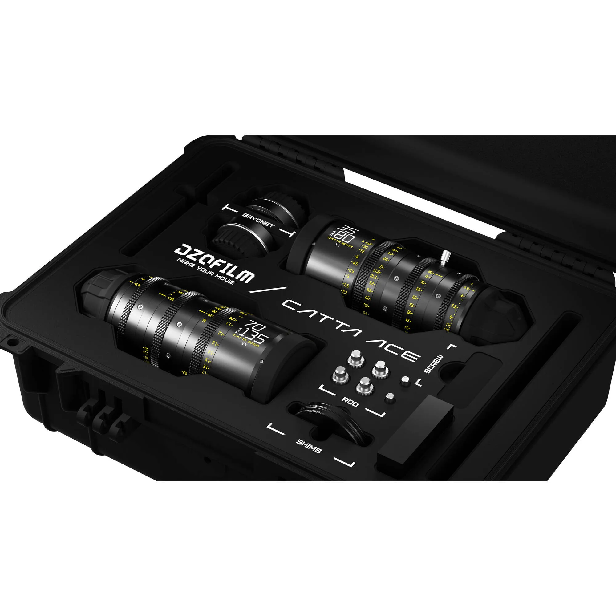 DZOFilm CATTA Ace FF Zoom 35-80 & 70-135mm T2.9 Lens Kit (PL/EF, Black)
