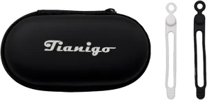 Earbud Case Portable EVA Carrying Case Storage Bag Cell Phone Accessories Organizer with Silicone Cable Ties for Earphone, Earbud, Earpieces, SD Memory Card, Camera Chips,Oval Black