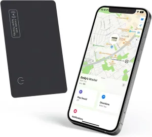 Eelexa Wallet Tracker Card, Rechargeable Thin Finder, Works with Apple Find My (iOS Only), Item Locator for Luggage Tags, Passports, Phone, IP68 Waterproof