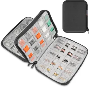 Electronic Accessories Organizer Carry Bag, Travel Cable Storage Case Portable Waterproof Double Layers All-in-One Storage Bag for Cord, Charger, Earphones, U Disk, USB Cable (L)