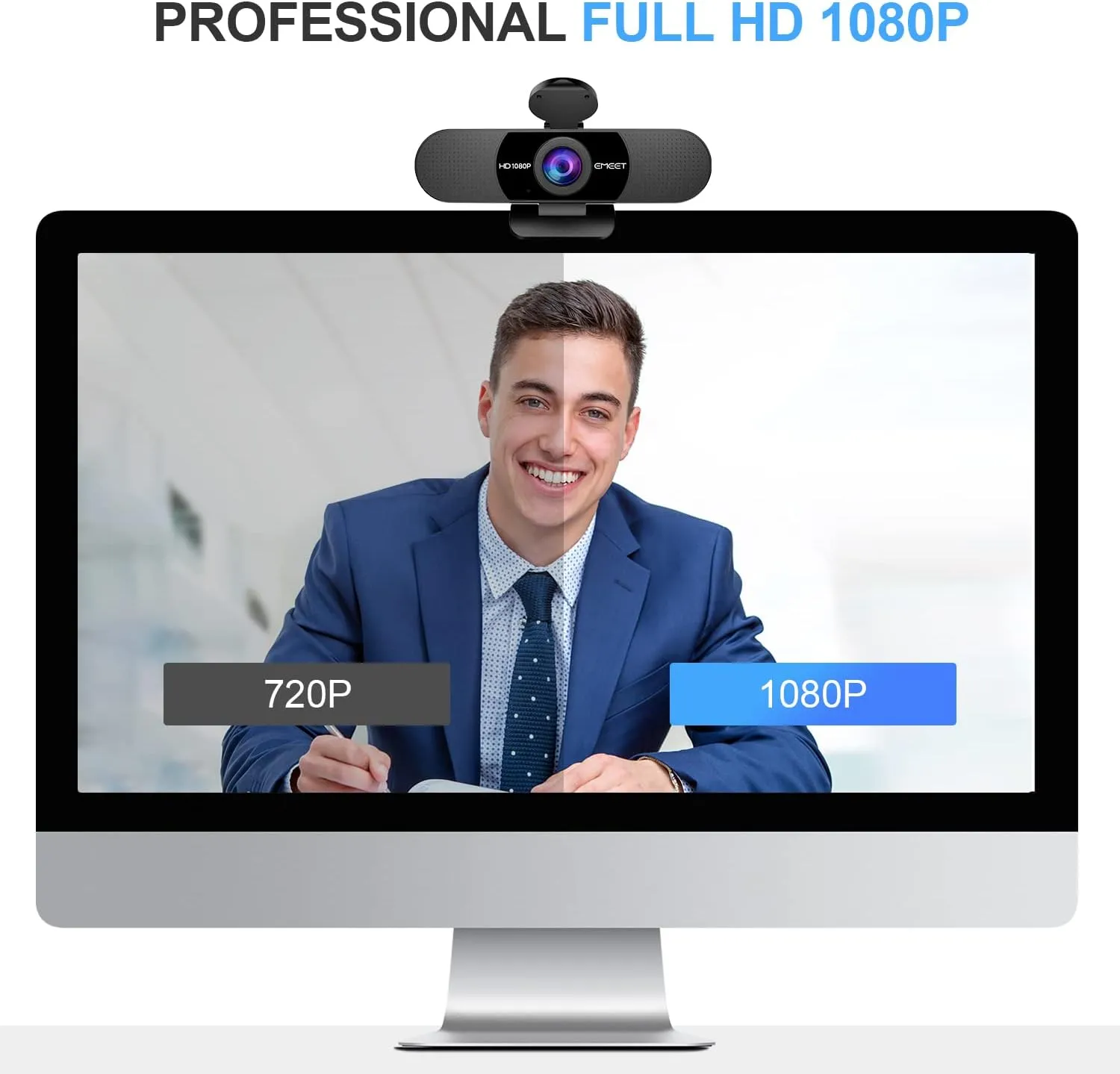 EMEET 1080P Webcam with Microphone, C960 Web Camera, 2 Mics Streaming Webcam, 90FOV Computer Camera, Plug and Play USB Web Cam for Online Calling/Conferencing, Zoom/Teams/Facetime/YouTube, Laptop/PC