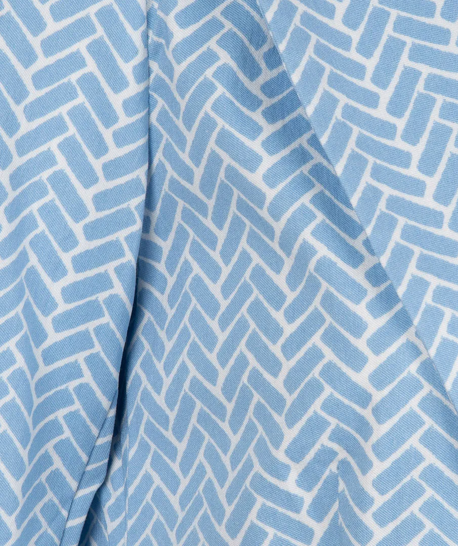 ESQUALO BLOCK PRINT PANT BLUE SP2317001
