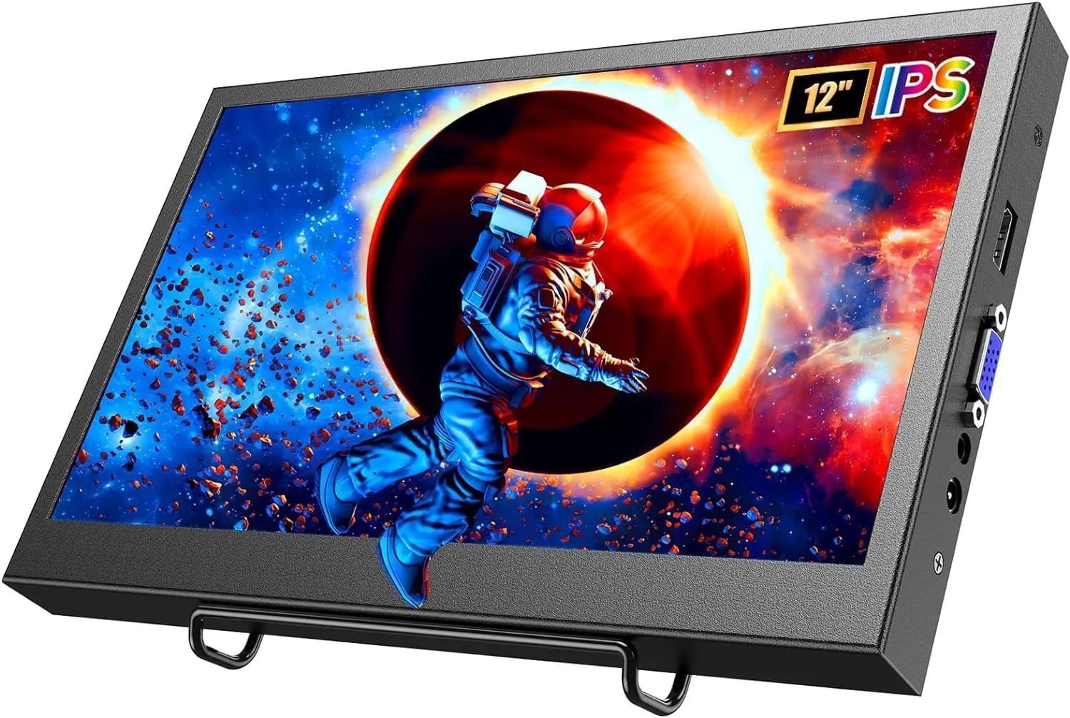 Eyoyo Small Monitor HDMI - 12 Inch Mini Secondary Monitor IPS Screen Portable Travel VGA Monitors for Computer Laptop PC CCTV Security, 1366x768, Built-in Speakers