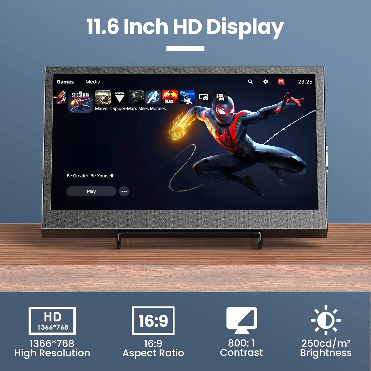 Eyoyo Small Monitor HDMI - 12 Inch Mini Secondary Monitor IPS Screen Portable Travel VGA Monitors for Computer Laptop PC CCTV Security, 1366x768, Built-in Speakers