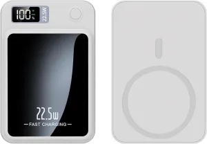 for Magsafe Portable Charger Magnetic Wireless Power Bank 10000mAh 22.5W Fast Charging USB 3.0 Type C PD4 External Battery Pack Compatible with iPhone 16/15/14/13 Pro (White 2025)