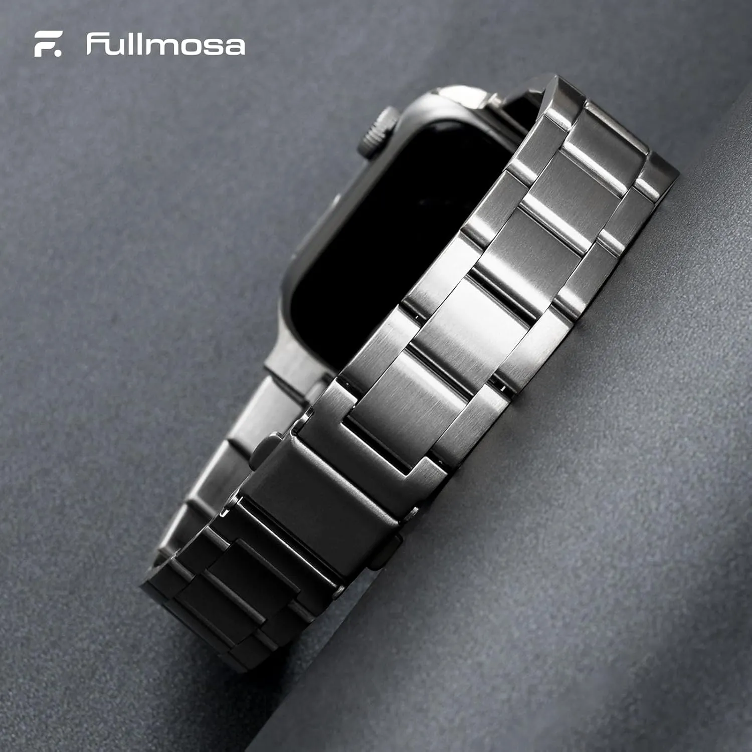 Fullmosa No Tools Needed Compatible Apple Watch Bands for Women Men 41mm 40mm 38mm 46mm 49mm 45mm 44mm 42mm, Metal Strap with Case for iWatch Series 9 8 7 6 5 4 3 2 1 SE 10 Ultra, 38mm 40mm 41mm Silver