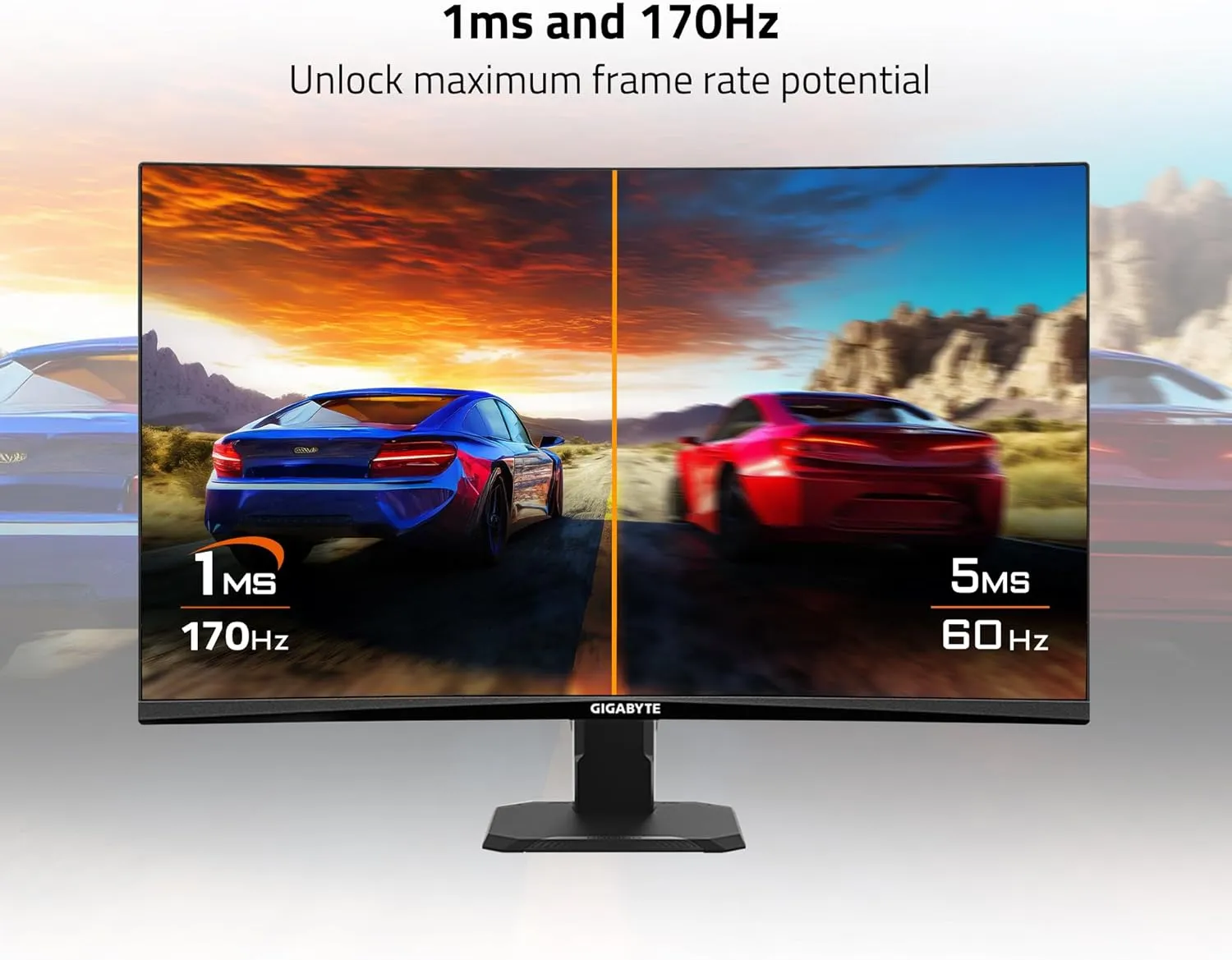 GIGABYTE GS27QC 27" 165Hz 1440P Curved Gaming Monitor, 2560 x 1440 VA 1500R Display, 1ms (MPRT) Response Time, HDR Ready, FreeSync Premium, 1x Display Port 1.4, 2X HDMI 2.0,Black