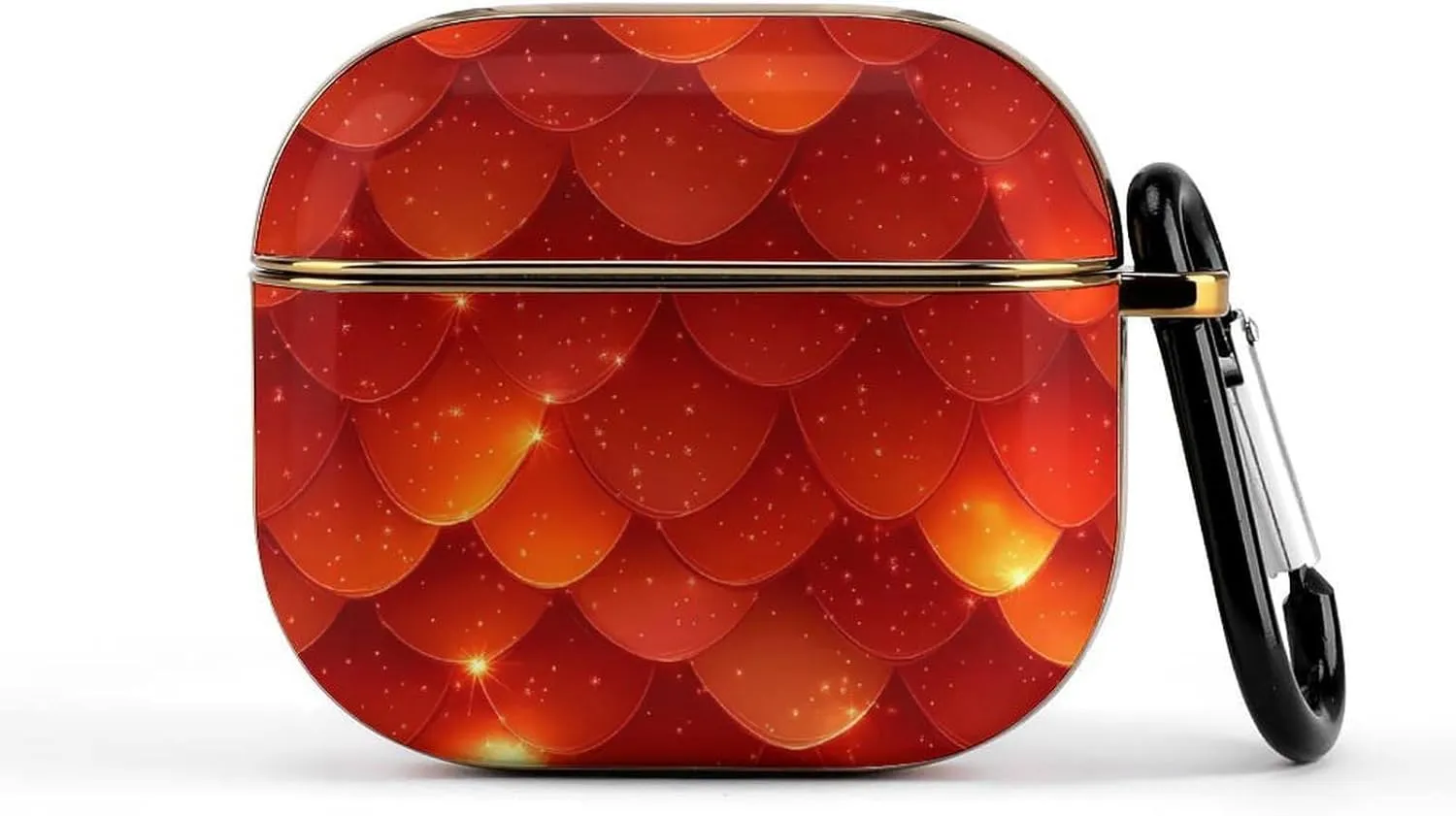 Glowing Red Dragon Scales Slim Travel Carrying Headphone Case Compatible with AirPods Smart Hard Shell Cover