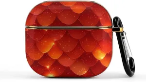 Glowing Red Dragon Scales Slim Travel Carrying Headphone Case Compatible with AirPods Smart Hard Shell Cover