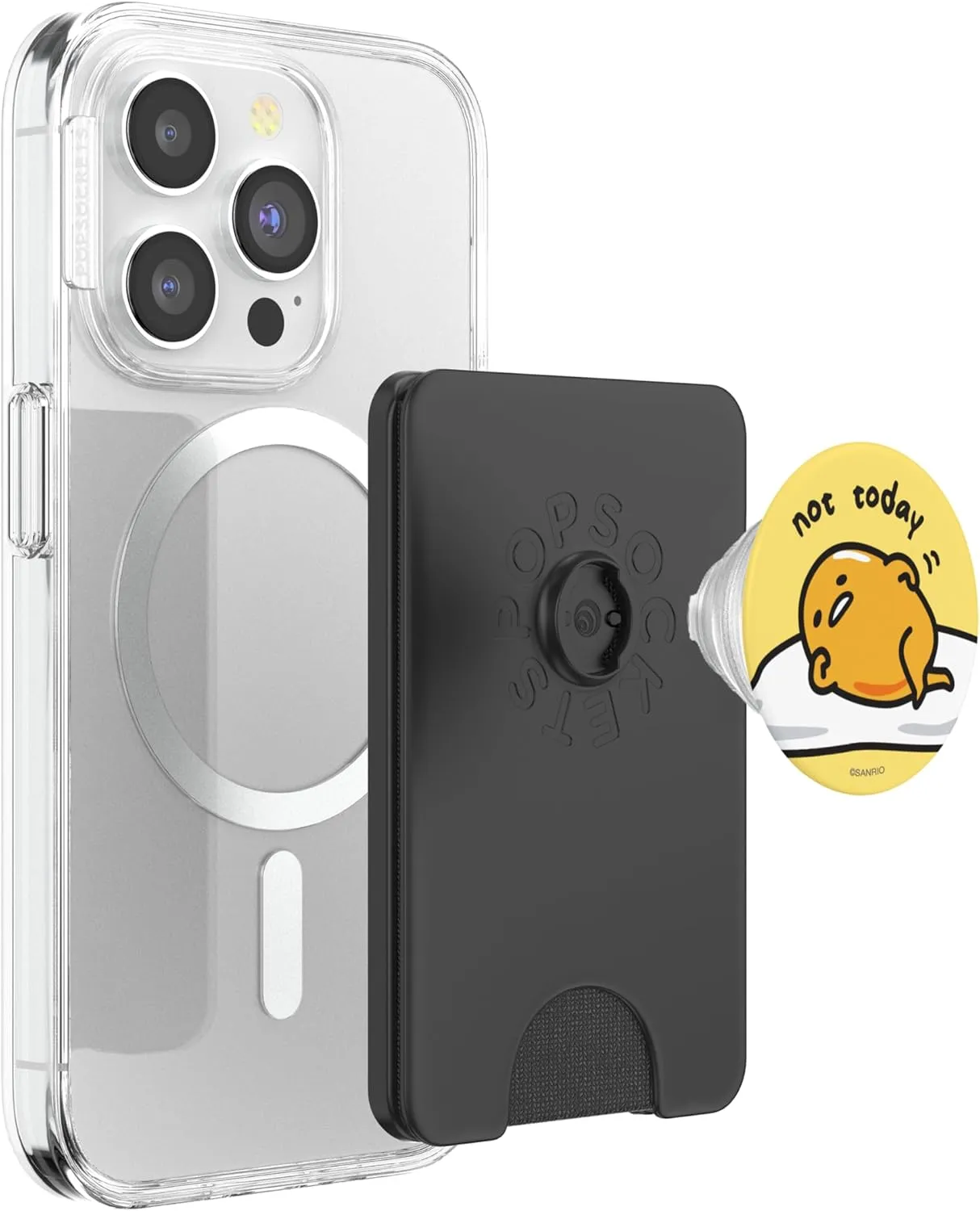 Gudetama The Lazy Egg "Not Today" PopSockets PopWallet for MagSafe