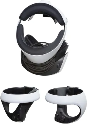 HIDEit Mounts Wall Mount for PSVR 2 - Bundle for PlayStation VR 2 and PSVR2 Sense Controllers - American Company - Not Compatible with Other VR Headsets