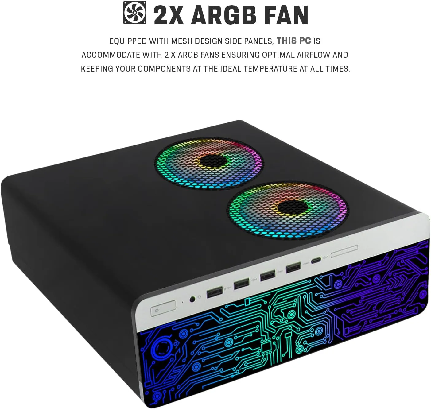 HP G3 Desktop RGB Computer PC Intel i7-6th Gen, 16GB DDR4 Ram 512GB SSD, Dual 24 Inch Monitor, GT 1030, RGB Speaker, Gaming Keyboard Mouse, 2X ARGB Fan WiFi, Windows 11 Pro (Renewed)