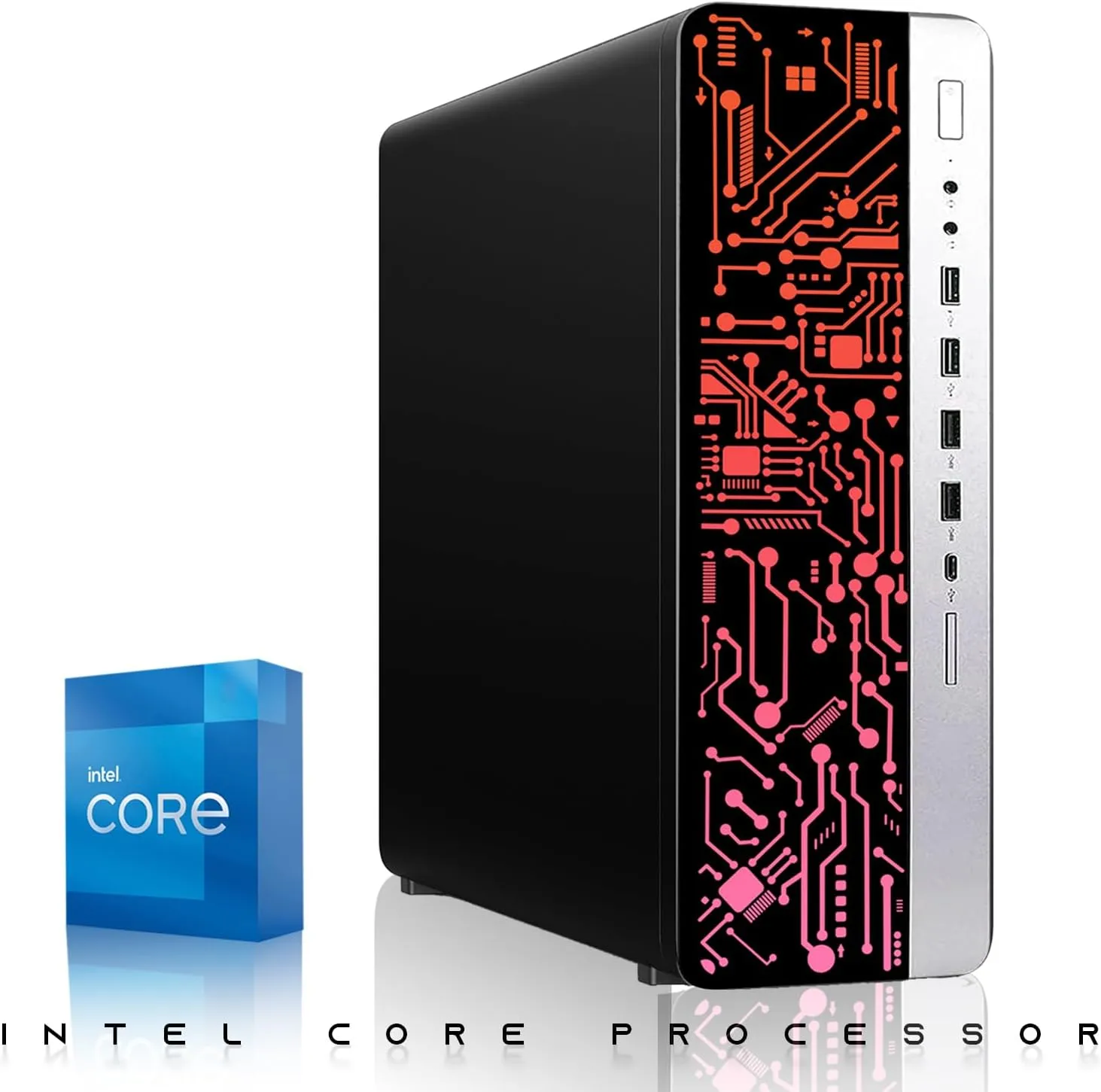 HP G3 Desktop RGB Computer PC Intel i7-6th Gen, 16GB DDR4 Ram 512GB SSD, Dual 24 Inch Monitor, GT 1030, RGB Speaker, Gaming Keyboard Mouse, 2X ARGB Fan WiFi, Windows 11 Pro (Renewed)