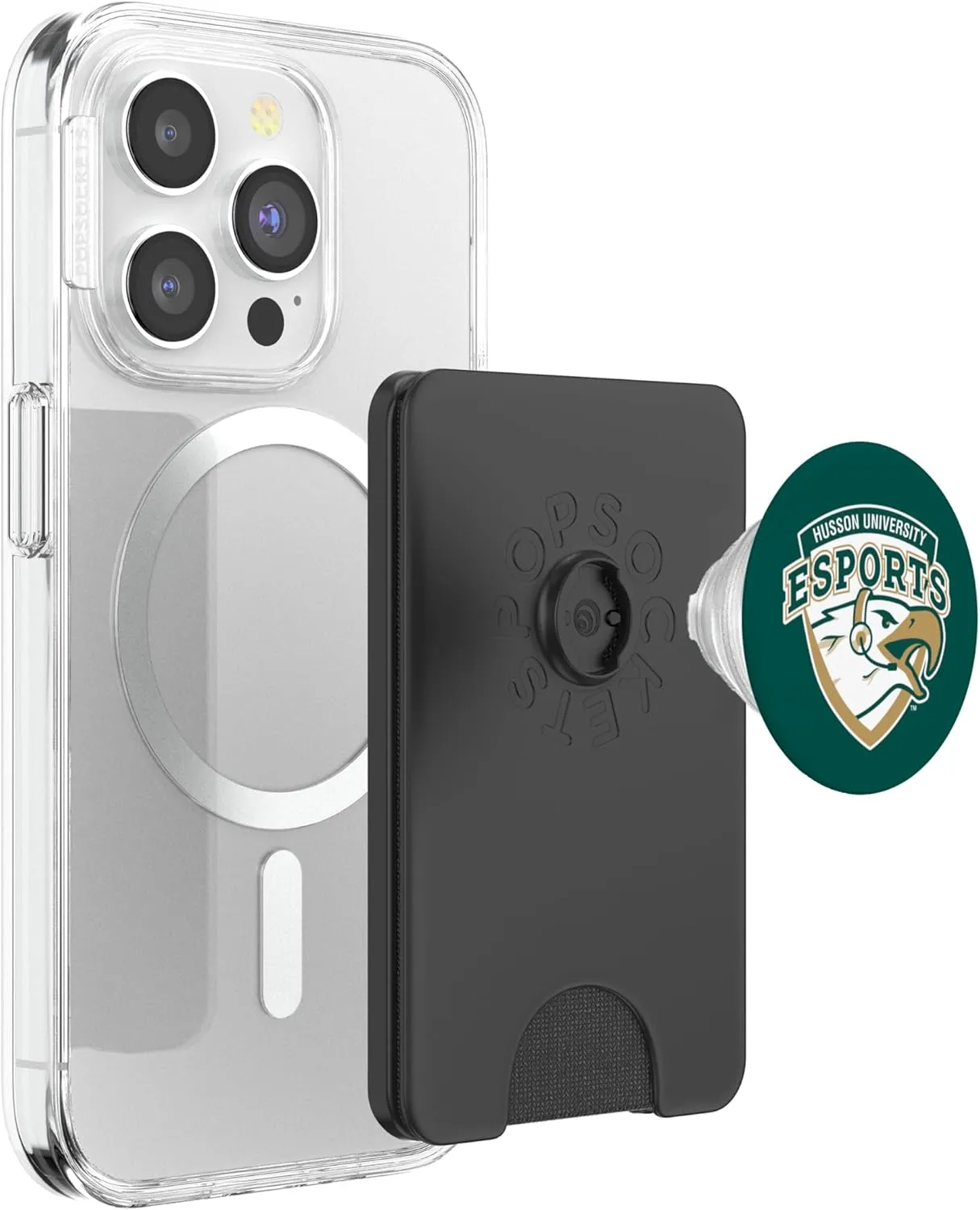 Husson University Eagles Esports Logo PopSockets PopWallet for MagSafe