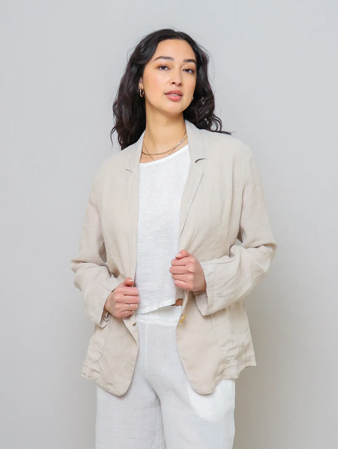Iman Linen Blazer - Cobble