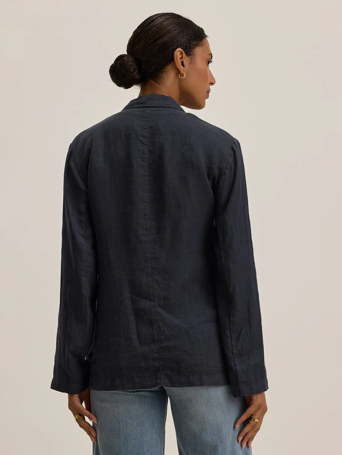 Iman Linen Blazer - Shadow