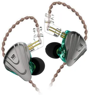 in-Ear Monitors,KZ ZSX 1DD 5BA Hybrid HiFi Stereo Noise Isolating Sport IEM Earphones/Earbuds/Headphones with Detachable Cable (Without MIC, Cyan)