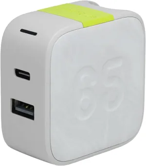 Infinity Lab InstantCharger 65W 2 USB Powerful USB-C and USB-A GaN PD charger (White)