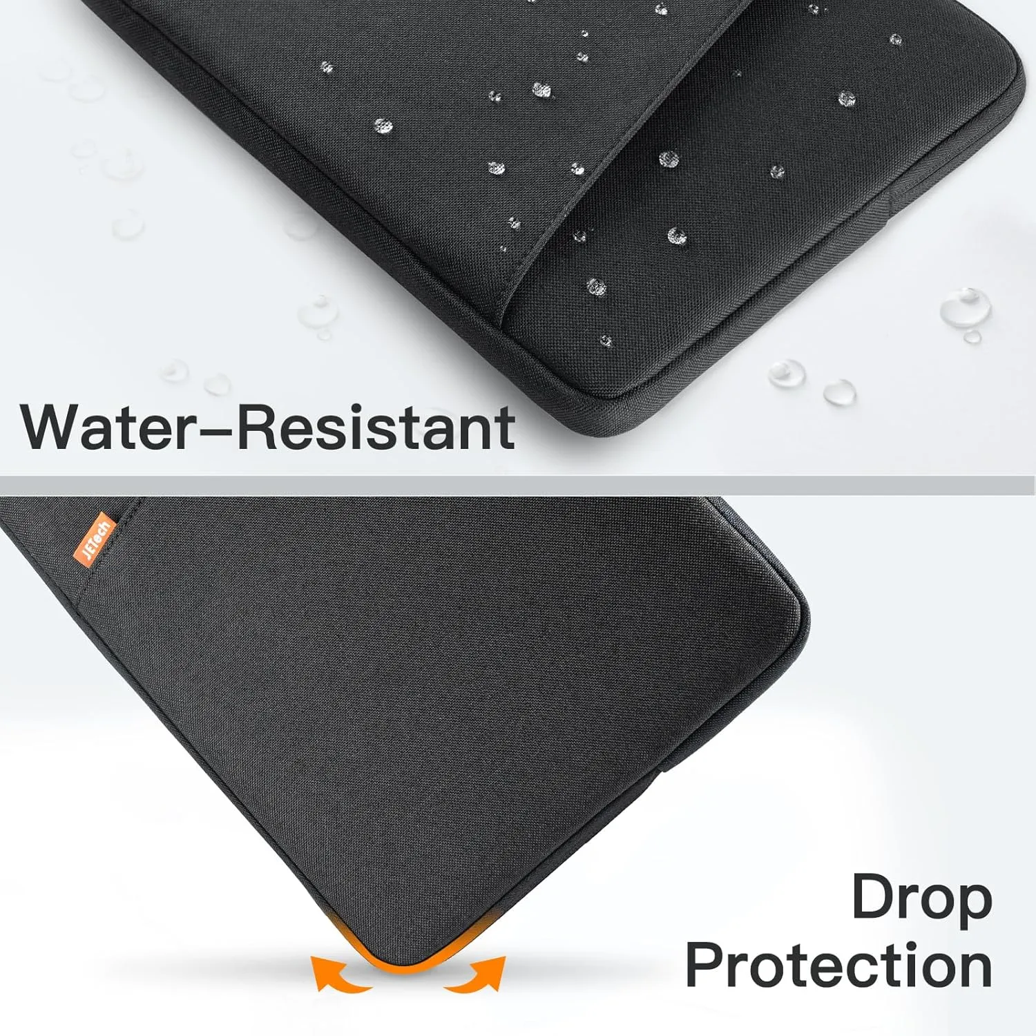 JETech Laptop Sleeve for 15-Inch Notebook, Compatible with MacBook Air 15-Inch M4/M3/M2, MacBook Pro 16-Inch M4/M3/M2/M1, Waterproof Shockproof Case with Accessory Pocket Bag (Black)