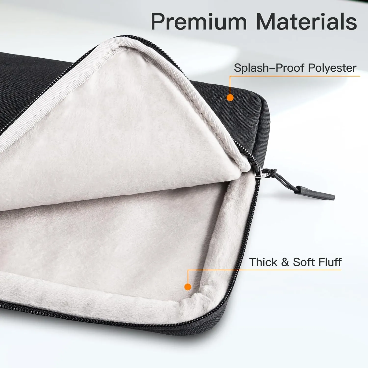 JETech Laptop Sleeve for 15-Inch Notebook, Compatible with MacBook Air 15-Inch M4/M3/M2, MacBook Pro 16-Inch M4/M3/M2/M1, Waterproof Shockproof Case with Accessory Pocket Bag (Black)