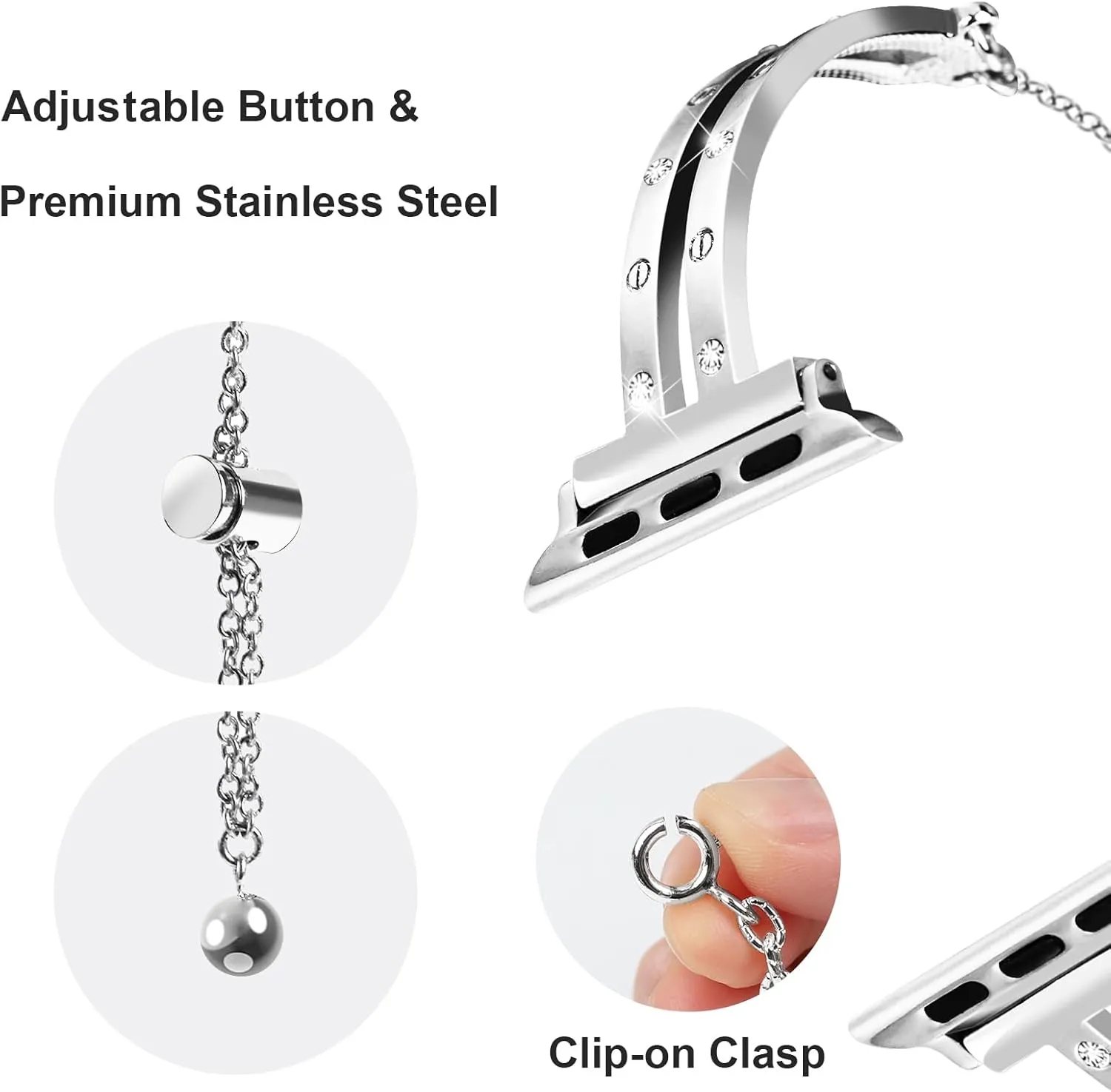 JOYOZY Bling Band Compatible with Apple Watch 38mm 40mm 41mm 42mm 44mm 45mm,Sparkling Glitter Case Built-in Screen Protector,Shiny Diamonds Women Bracelet for iWatch Series 9/8/7/SE/6/5/4/3/2/1