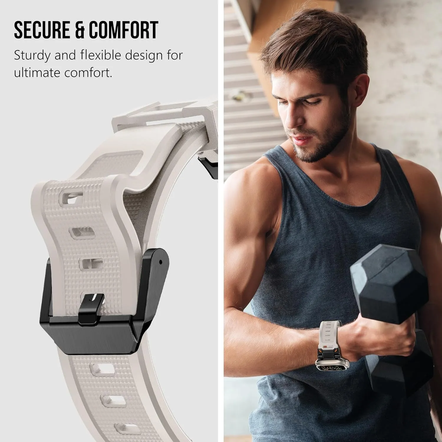 KADES for Apple Watch Ultra 2/Ultra 49mm Durable Metal Connector Band for Apple Watch Series 10 46mm,Series 9/8/SE2/7/6/SE/5/4/3/2/1 45mm/44mm/42mm, Rugged TPU Sport Replacement Band