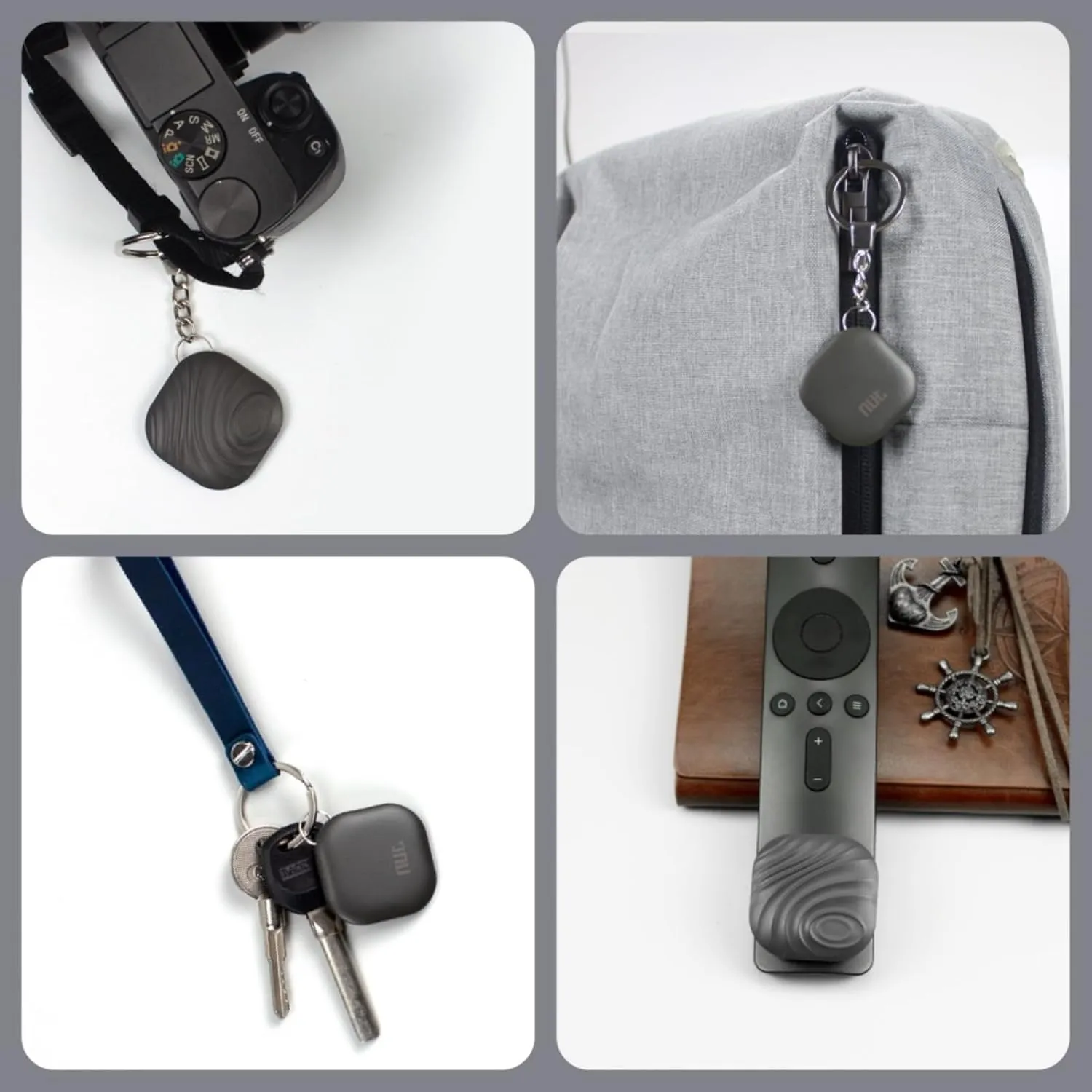 Key Finder 4-Pack, Bluetooth Tracker Item Locator with Key Chain - Both iOS and Android Compatible for Keys Pet Wallets or Backpacks and Tablets