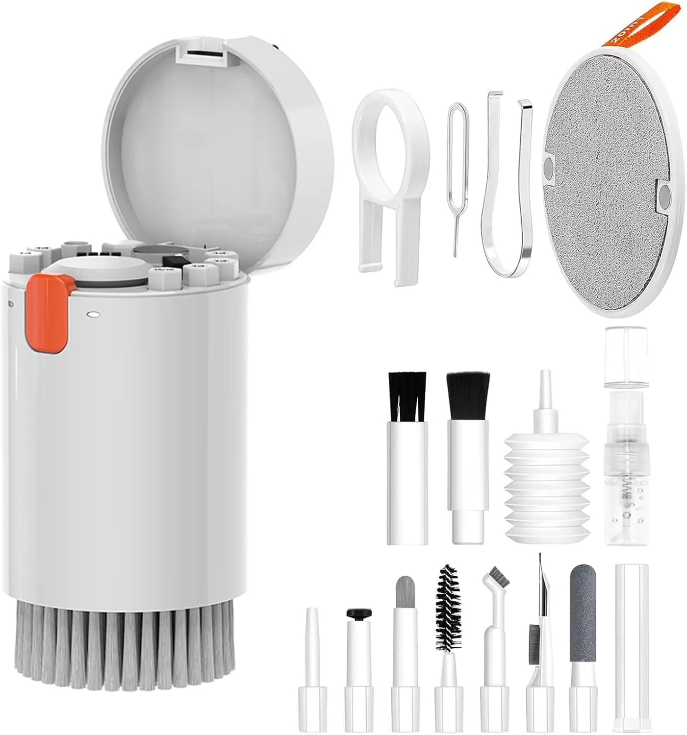 Laptop Screen & Keyboard Cleaning Kit - 20-in-1 Cell Phone, AirPod, Electronics Cleaning Kit for Mobile Phones, Tablets, Computers, Computer Monitors, TV & Camera Lenses - White