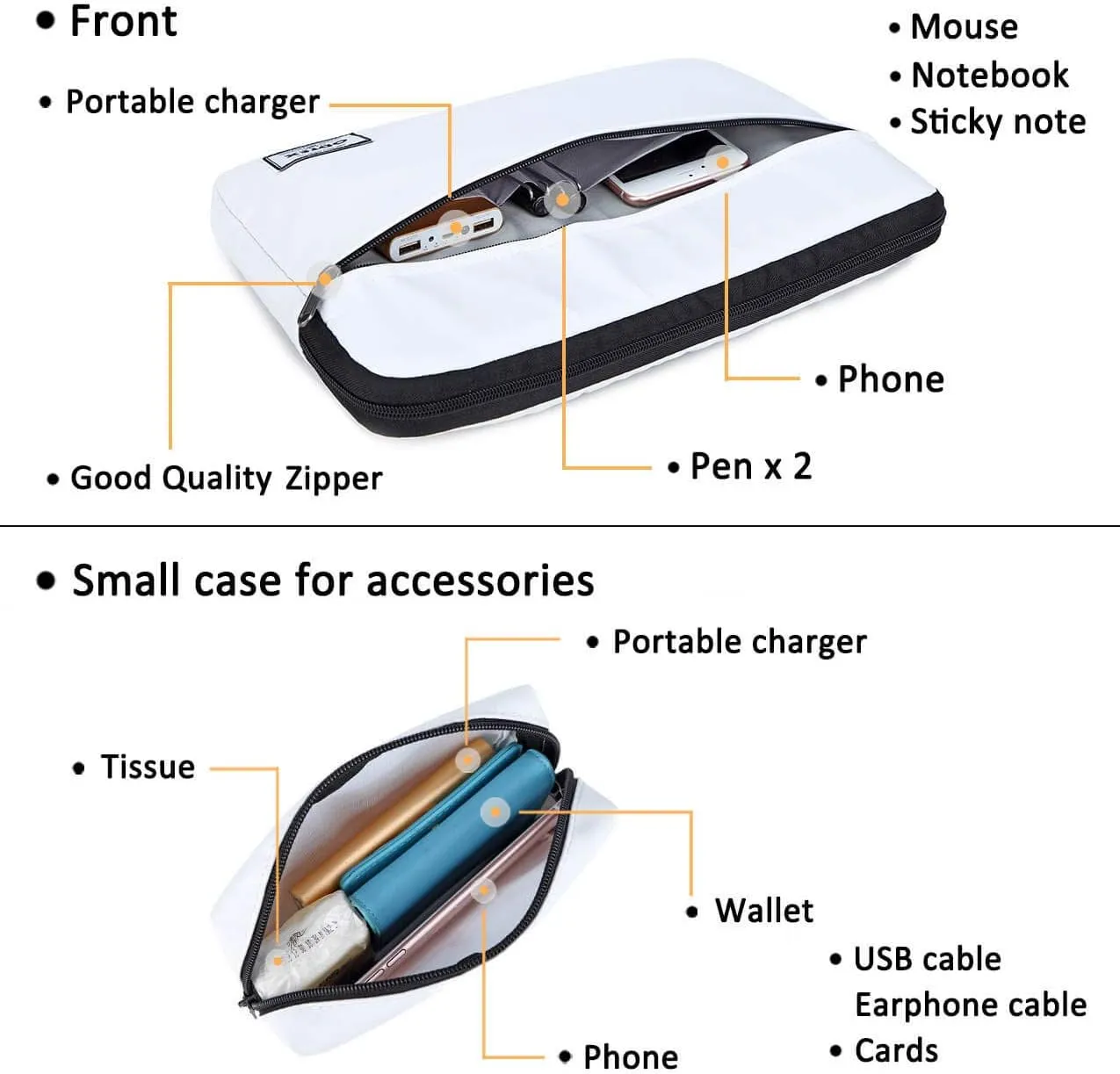 Laptop Sleeve Bag Compatible with 13.3 inch MacBook Pro,MacBook Air,Surface Book,14 inch HP Laptop,Water-resistant Shock-resistant Protective Laptop Bag-Light Grey