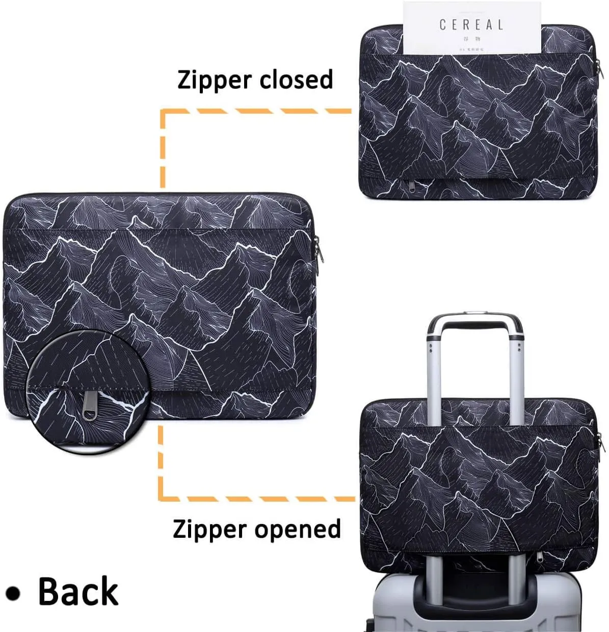Laptop Sleeve Bag Cover with Small case Compatible MacBook Air MacBook Pro 13 inch and 13.3 inch-14 inch Notebook Chromebook Surface Book-Moutain