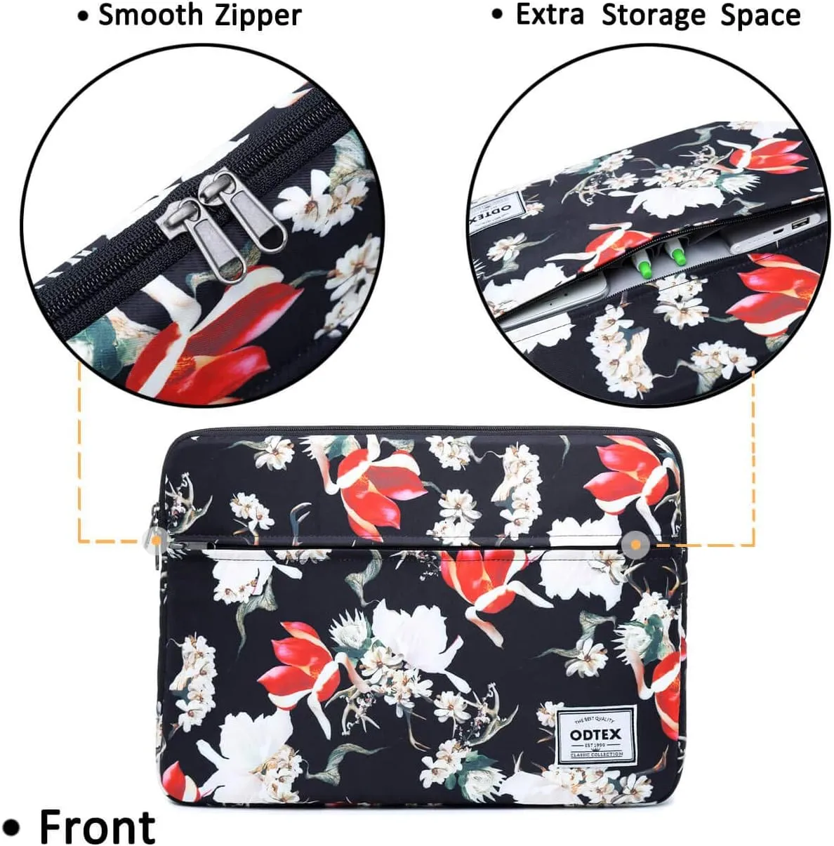 Laptop Sleeve,ODTEX Slim Laptop Bag for Women Compatible 13-14 Inch MacBook Pro MacBook Air Notebook Surface Book Chromebook Dell Inspiron
