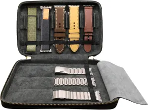 Leather Band Storage Organizer Case Compatible with Apple Watch Bands - Fits 8 Bands Including Metal Bands Compatible with Apple Watch, Samsung, AndroidWear and Smartwatch Bracelets Storage Case