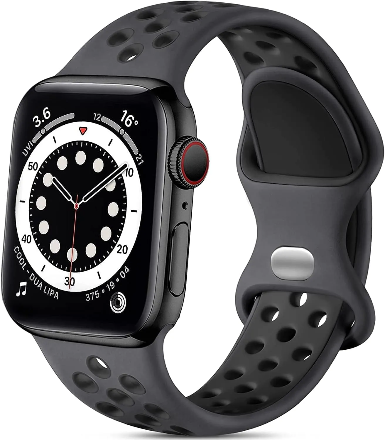 Lerobo Compatible with Apple Watch Band 44mm 45mm 46mm 42mm 49mm Men Women,Soft Silicone Breathable Sport Bands Compatible for Apple Watch Ultra 2 Band SE iWatch Series 10 9 8 7 6 5 4 3 2 1 Black