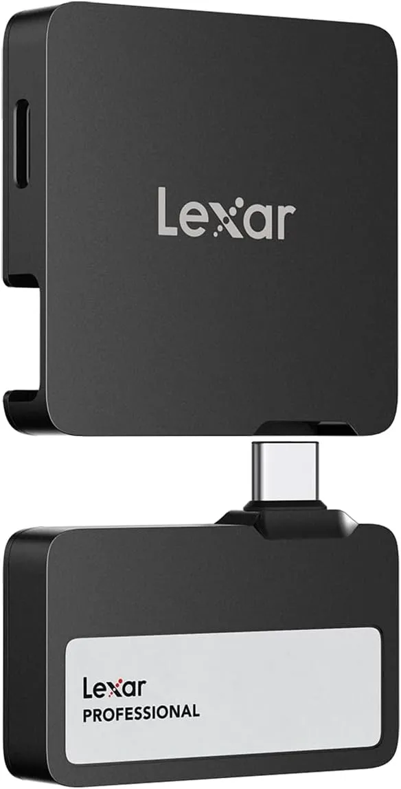 Lexar Professional Go USB 3.2 Gen 2 Type-C Portable SSD with Hub, Black - 1TB