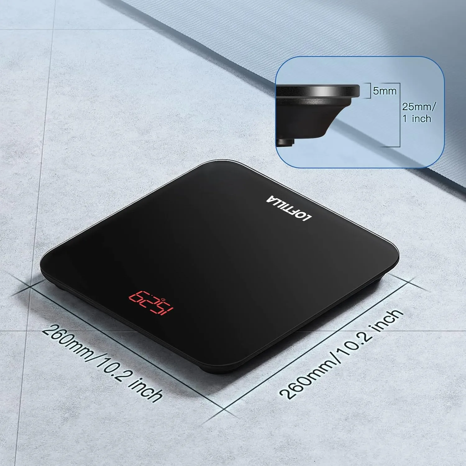 LOFTILLA Smart Scale for Body Weight, Weight Scale, Digital Bathroom Scales, Scale with BMI, Body Fat, Muscle Mass, Apple Health Compatible