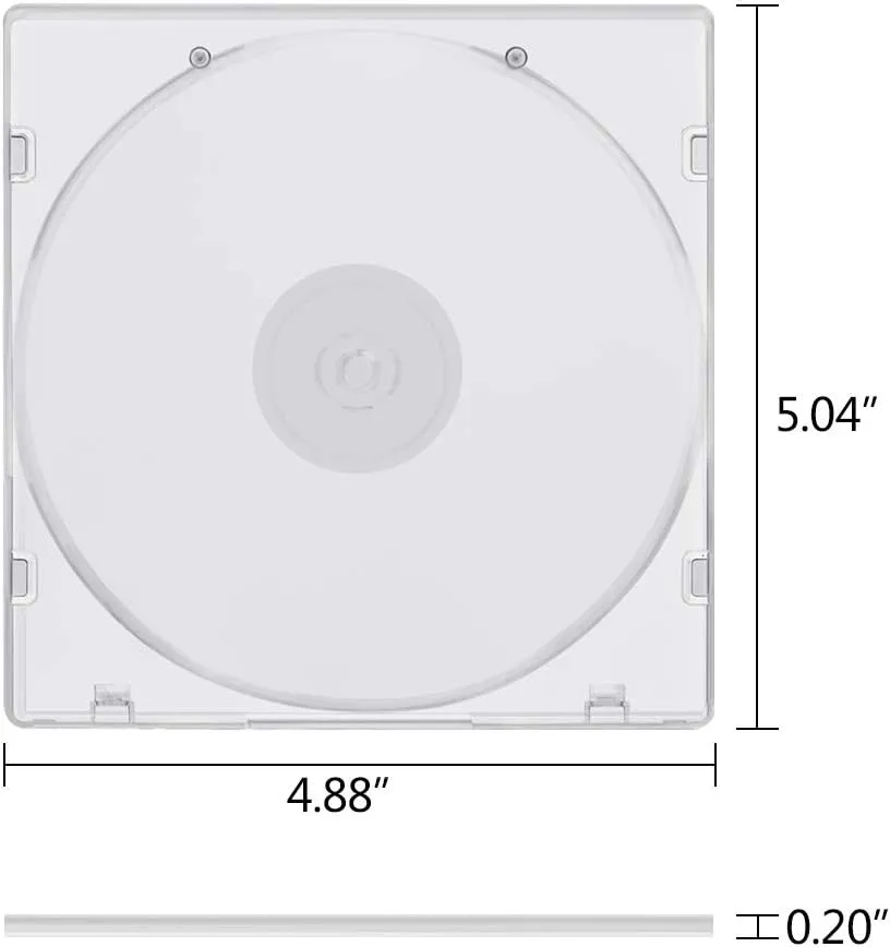 Lucky Monet 20 Pack 5.2mm CD Case Slim Single Super Clear PP Poly Plastic CD DVD R CDR Case Disc Storage Wallets with Outer Sleeve
