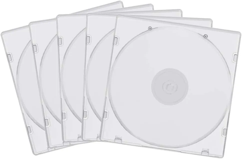 Lucky Monet 20 Pack 5.2mm CD Case Slim Single Super Clear PP Poly Plastic CD DVD R CDR Case Disc Storage Wallets with Outer Sleeve