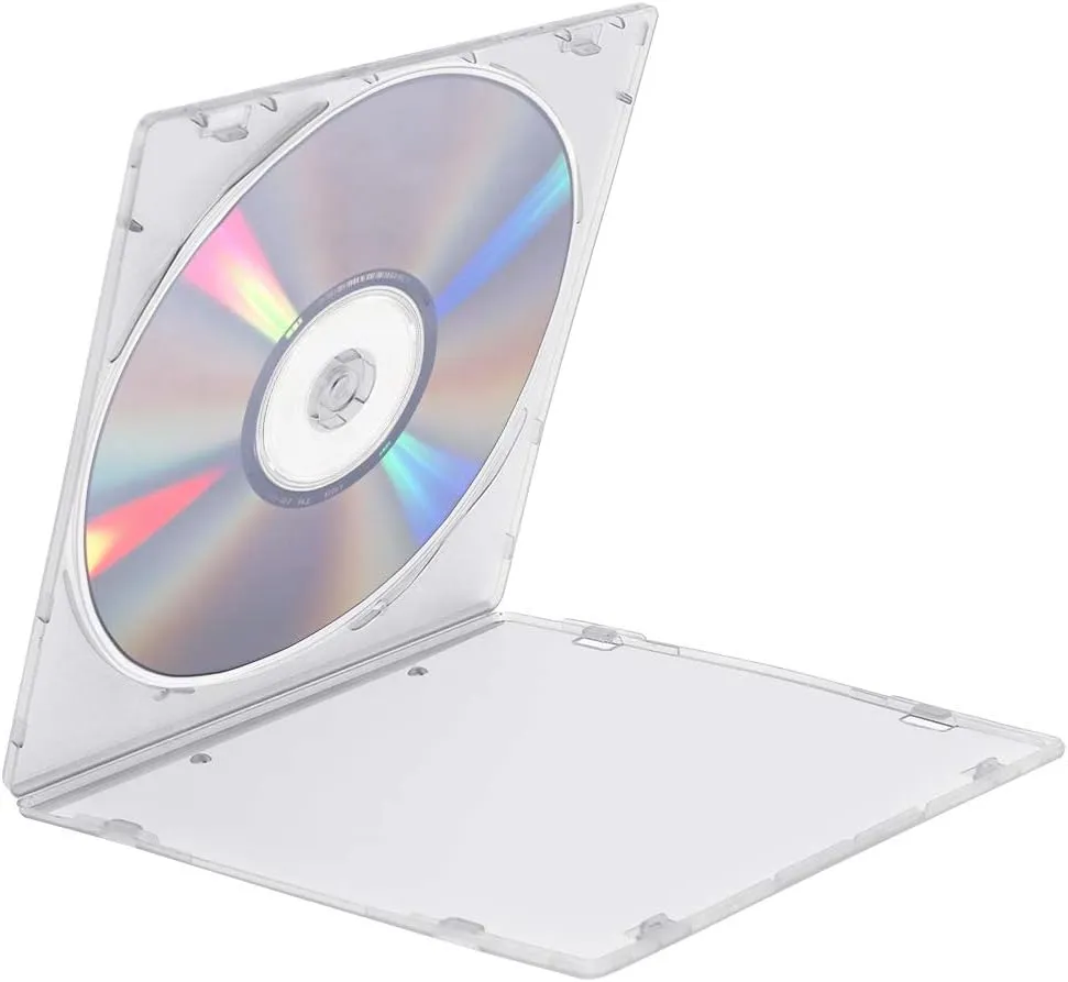 Lucky Monet 20 Pack 5.2mm CD Case Slim Single Super Clear PP Poly Plastic CD DVD R CDR Case Disc Storage Wallets with Outer Sleeve