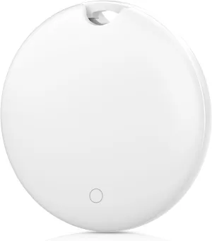Luggage Tracker, Key Finder, Smart Bluetooth Tracker Pairs with Find My (iOS Only), Item Locator for Wallets, KeysLouder Alert, Replaceable Battery (White)