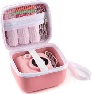 Lumus&Solem Pink Kids Camera Case for Instant Cameras - Storage Bag Compatible with Digital Video Cameras for Girls and ToddlersCase Only