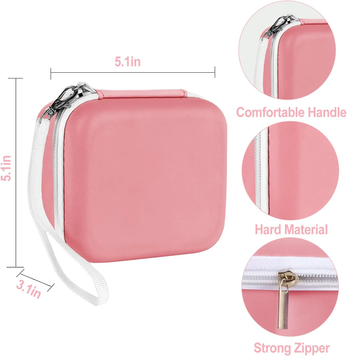 Lumus&Solem Pink Kids Camera Case for Instant Cameras - Storage Bag Compatible with Digital Video Cameras for Girls and ToddlersCase Only