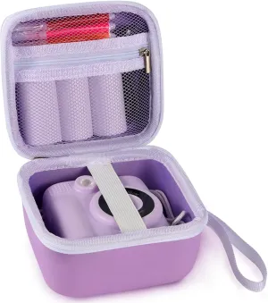 Lumus&Solem Purple Kids Camera Case for Instant Cameras - Storage Bag Compatible with Digital Video Cameras for Girls and ToddlersCase Only